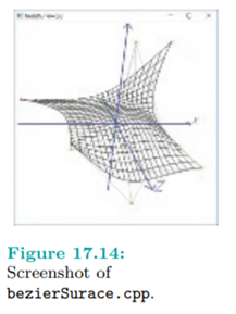 Run bezierSurface.cpp from Chapter 10, which allows the user to shape a B´ezier surface by selecting...