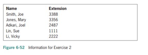 In this exercise, you create an application that displays the telephone extension corresponding to...-1