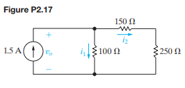 a) Find the currents i1 and i2 in the circuit in Fig. P 2.17. b) Find the voltage vo. c) Verify that...