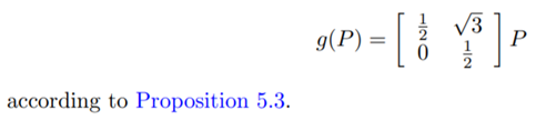 Following up on the previous exercise, factor the affine transformation Proposition 5.3 suggests...