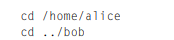 We can label the path names in the previous question as semantic path names. If Bob types "cd .."...