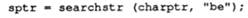 Write a function called searchstr which takes two character pointers as arguments and which returns...-2