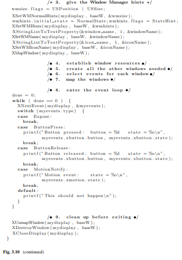 Alter the program of Fig. 3.8 so it traces the mouse button behaviour but does not use bitmaps to...-4