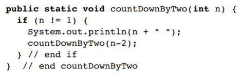 Given the following recursive method, answer each of the following questions a. What happens when...-1