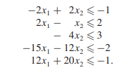 Solve the linear inequalities Note that x1 and x2 are not restricted to be positive. Solve this...-1