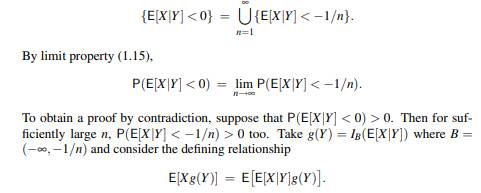 Fix X ? L1, and suppose X = 0. Show that E[X|Y] = 0 in the sense that P(E[X|Y]