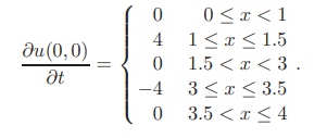 Solve the wave equation u xx = u tt , 0 0; Subject to the boundary conditions u(0, t) = 0, u(4, t) =...-1