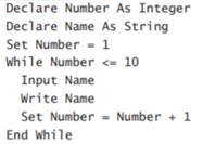 Write a program (using pseudocode) that contains the statement For (Count = 1; Count and that would...-1