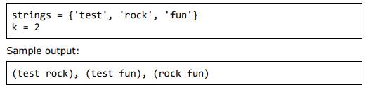 You are given a set of strings. Write a recursive program, which generates all subsets, consisting...