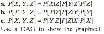 Consider the following three expressions for the joint distribution of three random variables X , Y...