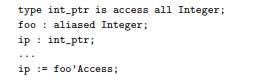 In Ada 83, as in Pascal, pointers (access variables) can point only to objects in the heap. Ada 95...