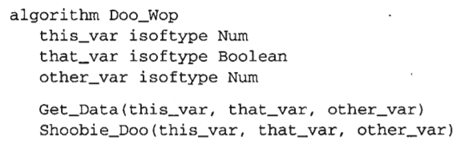 What is wrong with the use of data in the following nonsense algorithm? (Assume that the modules...-1