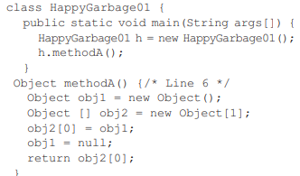 Where will be the most chance of the garbage collector being invoked? (a) After line 9 (b) After...