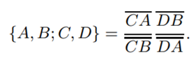 The cross-ratio of four collinear points , and D is defined as (a) Use the result of the previous...-2