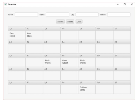 At the end of Chap. 8 you were asked to develop a time table application. You later enhanced this...