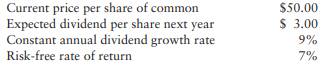 Integrative: Risk and valuation Given the following information for the stock of Foster Company,...