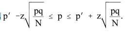 Assume a fair coin is tossed 100 times. Estimate with 95% confidence the range of p 