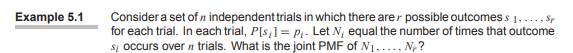 Let N be the r-dimensional random vector with the multinomial PMF given in Example 5.1 with n > r >...-2