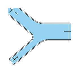 Two pipes, one of internal diameter (I.D.) 0.5 m and the other of I.D. 1 m, are connected as shown...