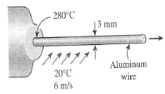 A long aluminum wire of diameter 3 mm is extruded at a temperature of 280°C. The wire is subjected...