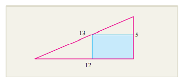 A rectangle is inscribed in a right triangle, as shown in the accompanying figure. If the triangle...