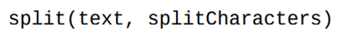 Write a function that generalizes the splitIntoWords function so that it splits text at any of the...