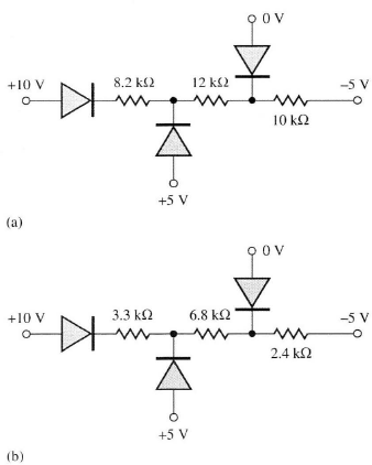 Find the Q-point for the diodes in the circuits in Fig. using the constant voltage drop model with...-2