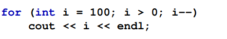 Rewrite the following code fragment so a while loop is used instead of the for statement.