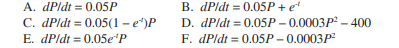 a. Graph y = e-t. Match each of the following scenarios to a differential equation that might model...