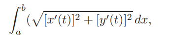 The length of a parametric curve {x(t), y(t)} is given by the integral where x(t) = cost + cos 3t...-1