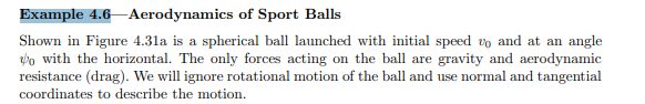 Consider the baseball in Example 4.6. Calculate and plot the distance traveled by the ball as a...