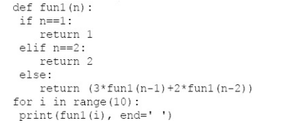 What will be the output of the following? (a) 1 2 8 28 100 356 1268 4516 16084 (b) 1 3 5 7 9 11 13...