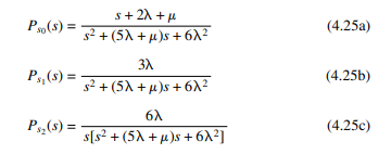 Drive a set of Markov equations for the model given in Fig. 4.11 and show that the solution of each...-2