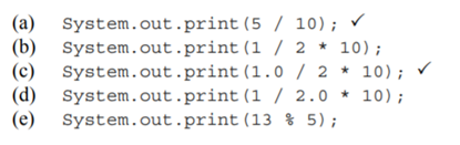 What is the output from the following statements?