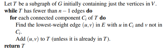 Show that if all the weights in a connected weighted graph G are distinct, then there is exactly one...