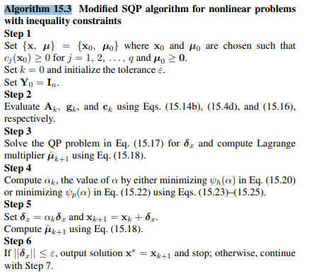 Apply Algorithm 15.2 or Algorithm 15.3 to the problem-3