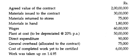 Contractors Ltd. obtained a contract for the construction of a barrage. The particulars in regard to...-1