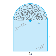 CONSTRUCTION COST A window with a 20- foot perimeter (frame) is to be comprised of a semicircular...