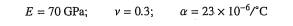 Determine stresses in the cantilever plate shown in Figure 7.33 due to a temperature rise of 100°C....-1