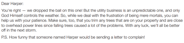 Letters to Angry Electric Company Customers. Your regional electric utility provides power to rural,...-2