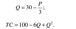 A monopoly faces the following demand and total cost equations for its product: a. What is firm’s...