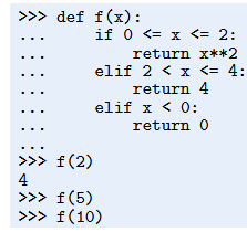 Consider the following interactive session. Why do we not get any output when calling f(5) and f(10)...