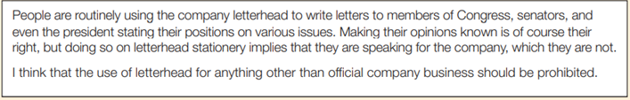 Answering an Ethics Question Assume that your small group comprises your organization