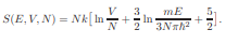 Use the relations (4.62) and (4.64) to obtain S as a function of T, V, and N instead of E, V, and N....-1