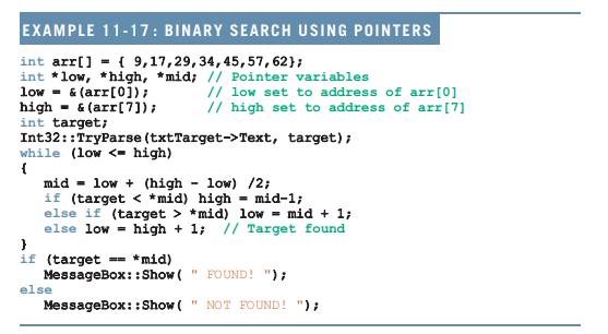 A binary search technique was presented in Example 11-17. Create one button to do the sorting and...-1