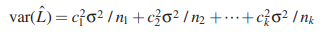 Since the means are sampled from independent groups, the random variables c x1 1 , . . ., c xk k are...-3