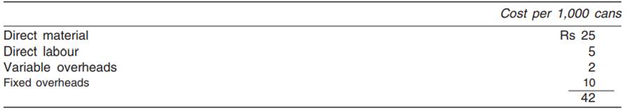 The Seers Can Company Ltd has two plants, one in Bombay, and the other in Calcutta. The physical...-3