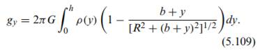 Integrate Equation (5.109) to show that the gravity anomaly due to a vertical cylinder of constant...