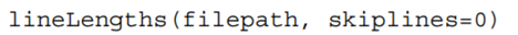 Sometimes, when processing a file, some number of header, comment, or documentation lines at the...-1