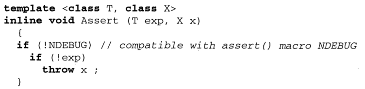 Compare the use of the c++ standard library macro asserts ( ) declared in ASSERT.H with the Assert (...